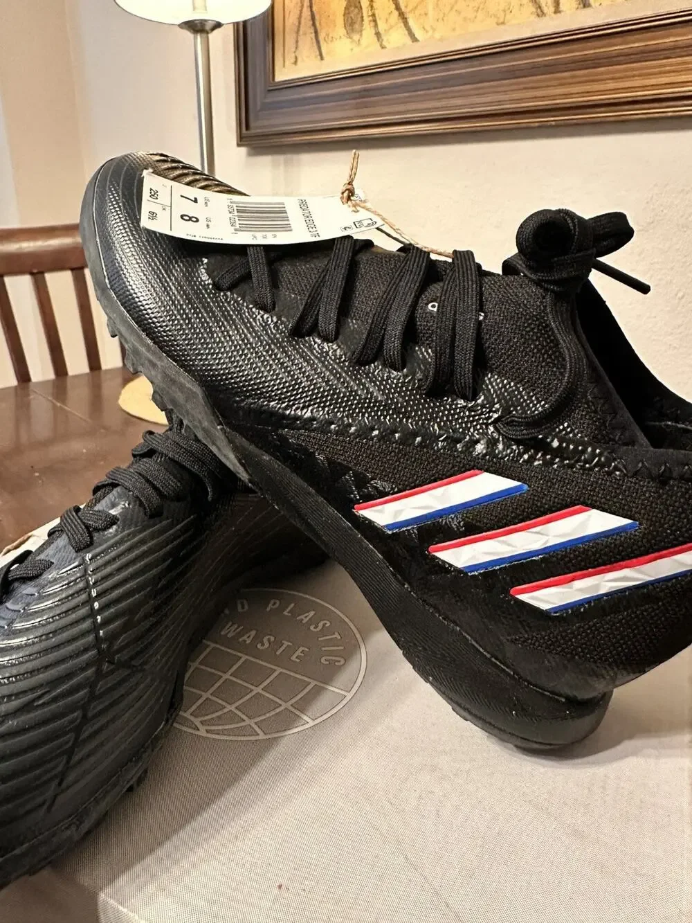 Adidas Predator Edge.3 Turf GX2628 Black White Soccer Shoe Cleats Mens Size 7